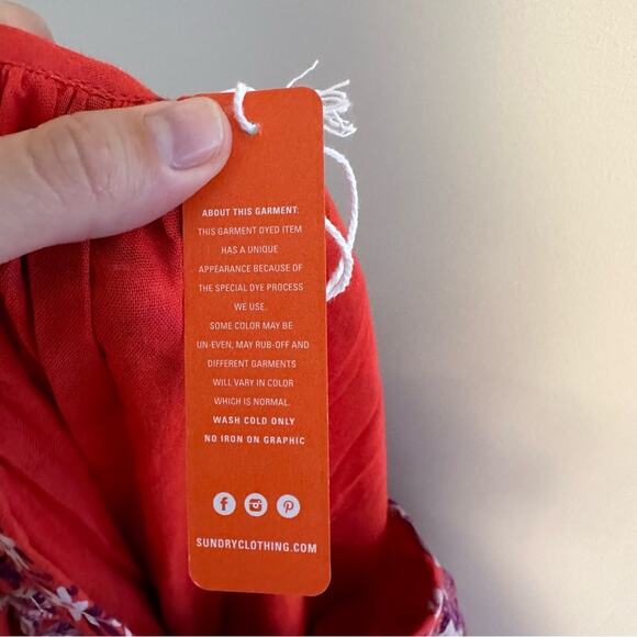 NWT Tuckernuck Sundry Red Cotton Floral Maxi Dress M/L - Picture 15 of 15